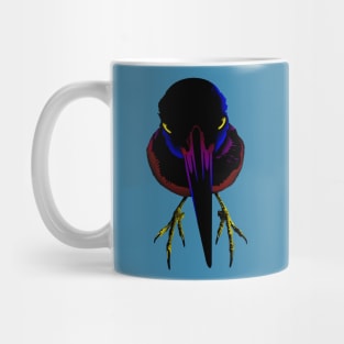 Closeup of black bird Mug